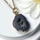 Druzy Resin Gemstone Necklace -Dark Purple(ship)