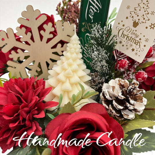 Christmas Tree candle bouquet - snowy pine