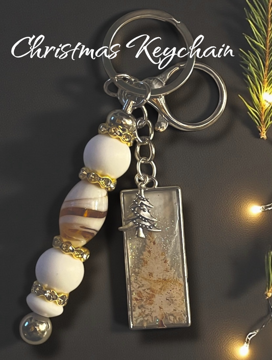Keychain- Luxury Beads - golden tree