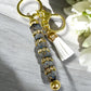 Keychain- Gemstone Luxury Keychain -made in Canada navy & gold