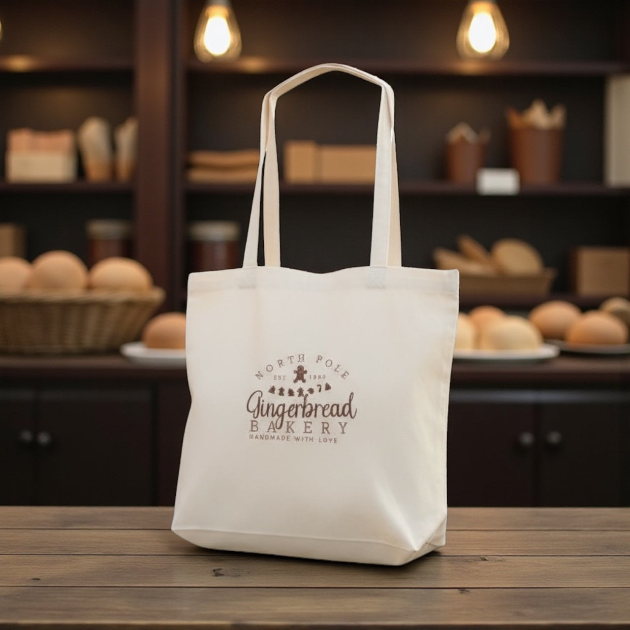 Christmas Tote Bag - Gingerbread Bakery (pick up only special)