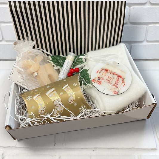 Christmas gift basket - holiday Joy - red holiday shop- vanilla nog