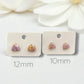 Handmade Stud Earrings- Lavender & Gold (triangular jewel cut 10mm)