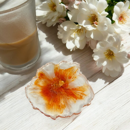 Resin Coaster- handmade-orange