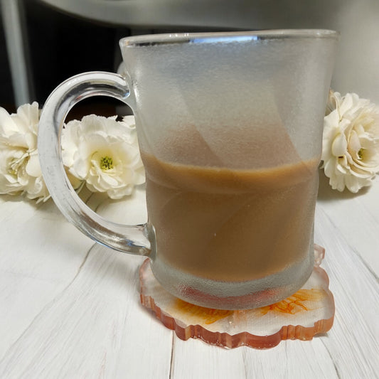 Resin Coaster- handmade-orange
