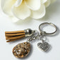 Keychain handmade - Cafe Sparkle Heart (silver small) (ship)