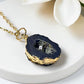Druzy Resin Gemstone Necklace -Dark Purple(ship)