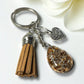 Keychain handmade - Cafe Sparkle Heart (silver small) (ship)