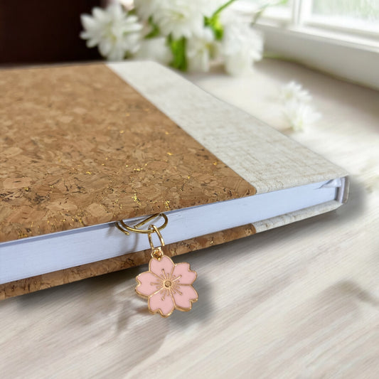 Paper clip bookmark-  pink flower