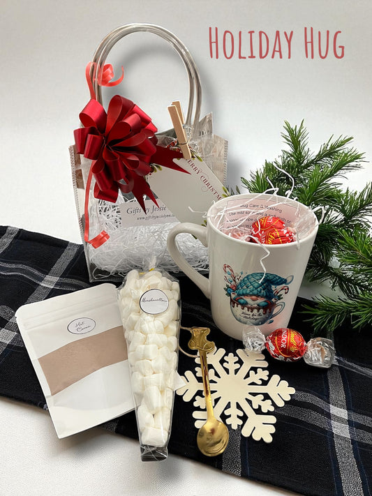 Holiday hug Christmas gift set made in Canada unique Christmas gift made in Windsor gift basket windsor Ontario Christmas gift baskets in windsor handmade gifts in windsor made in Canada 