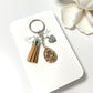 Keychain handmade - Cafe Sparkle Heart (silver small) (ship)