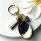 Keychain /planner hook/zipper pull- Navy & Gold Heart (ship)
