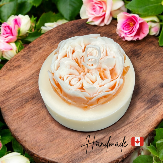 Flower candle - small peaches and cream peony