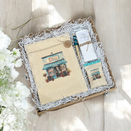 Journal gift set, boxed gift set, coffee theme, unique gift, happy birthday gift, thank you 