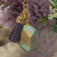 Gemstone keychain unique keychain made by hand in windsor Ontario handcrafted in Canada handmade in our studio keychain with tassel and charm stone keychain