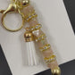Keychain- Gemstone Luxury Keychain -Light Peach & Gold